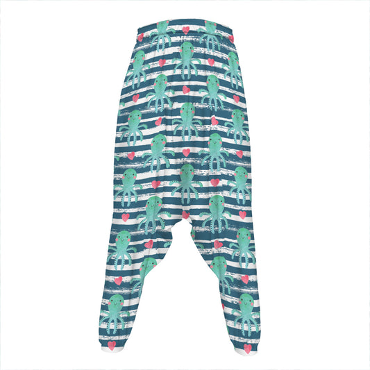 Cute Octopus Pattern Print Hammer Pants
