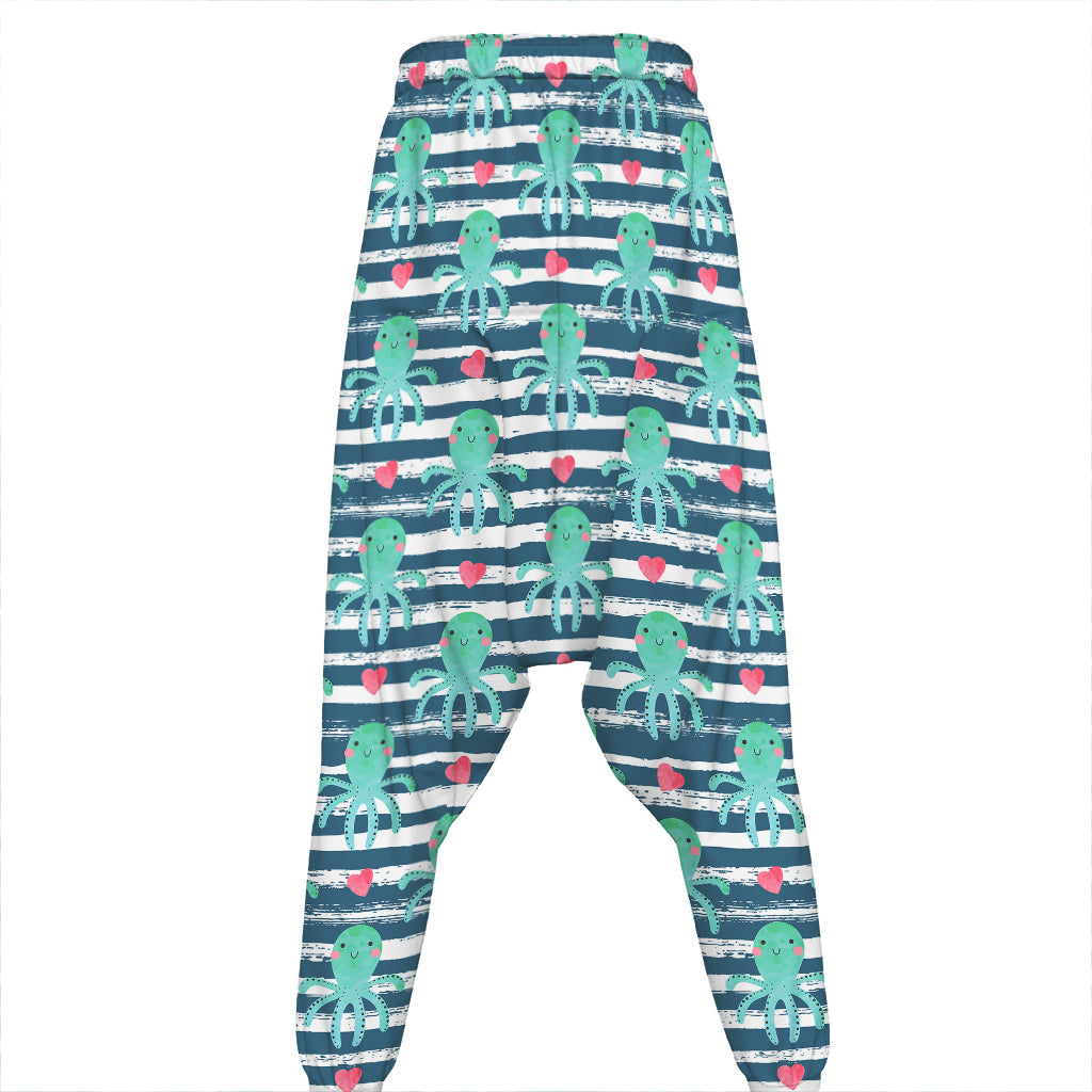 Cute Octopus Pattern Print Hammer Pants