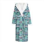 Cute Octopus Pattern Print Hooded Bathrobe