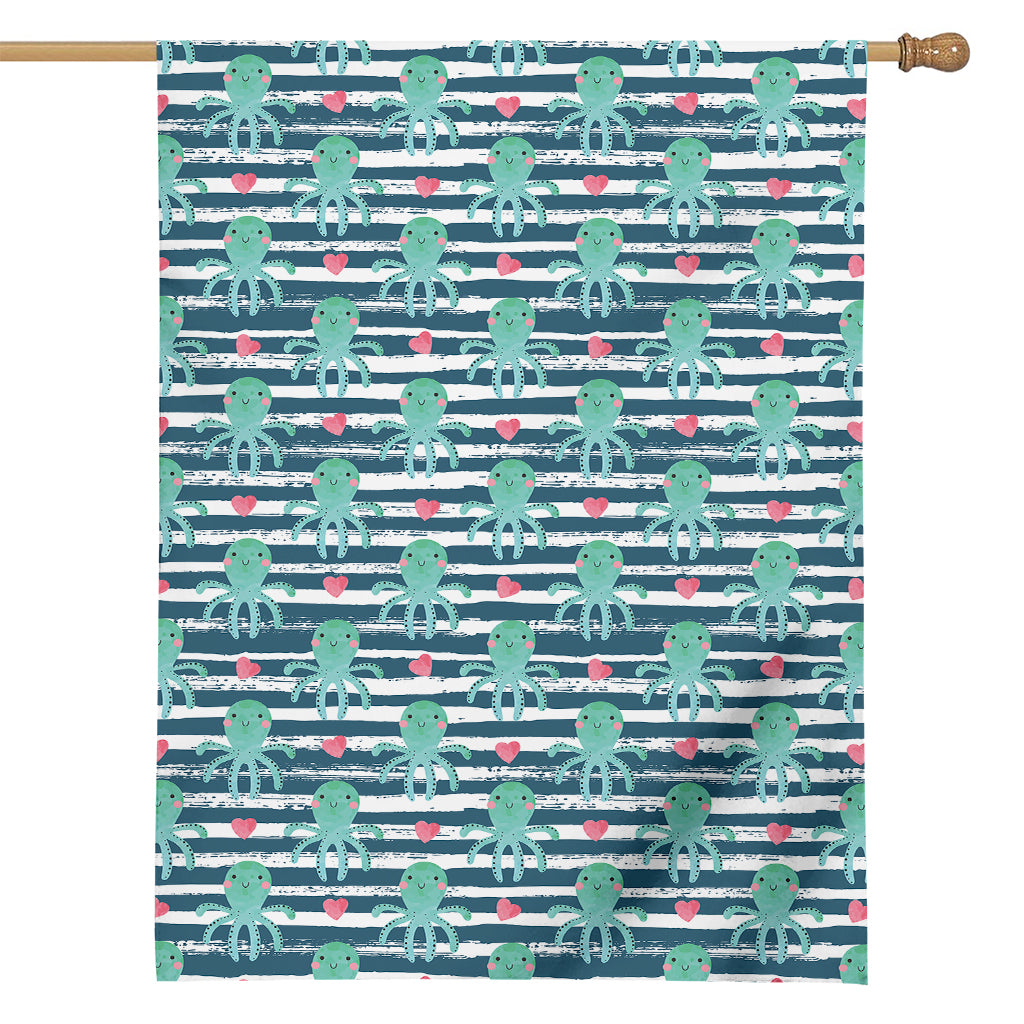 Cute Octopus Pattern Print House Flag