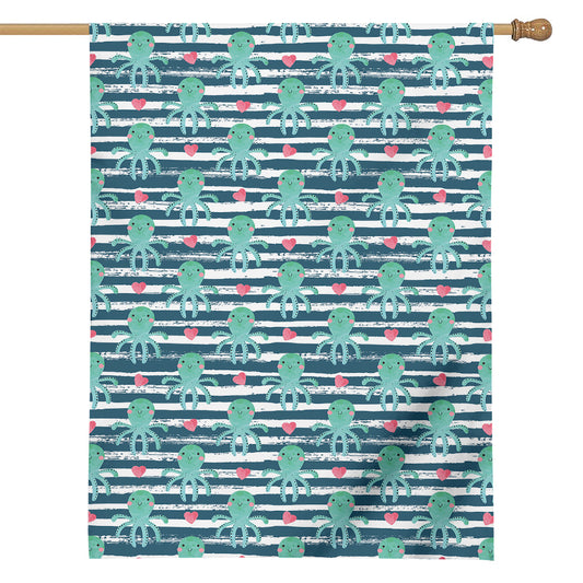 Cute Octopus Pattern Print House Flag