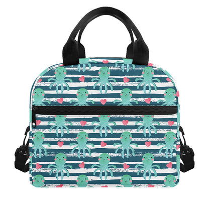 Cute Octopus Pattern Print Insulated Lunch Bag