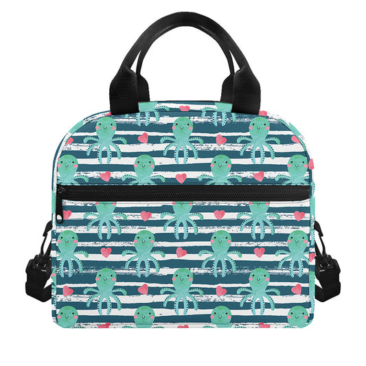Cute Octopus Pattern Print Insulated Lunch Bag