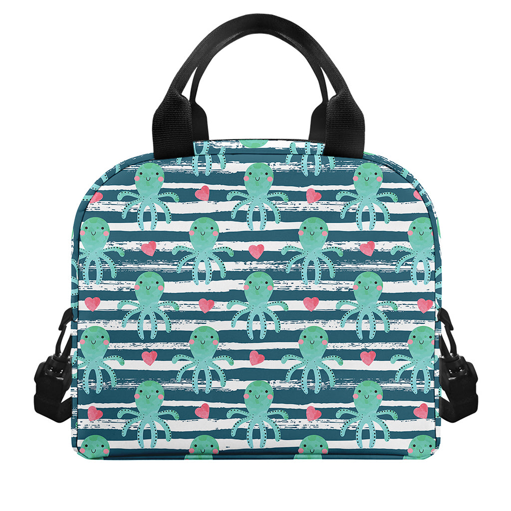 Cute Octopus Pattern Print Insulated Lunch Bag