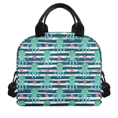 Cute Octopus Pattern Print Insulated Lunch Bag