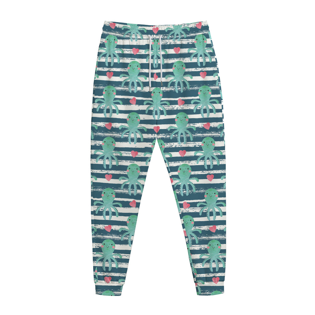 Cute Octopus Pattern Print Jogger Pants