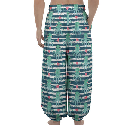 Cute Octopus Pattern Print Lantern Pants