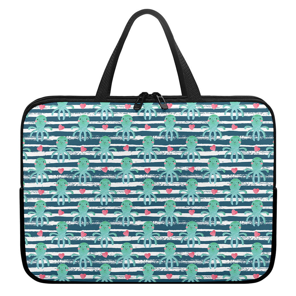 Cute Octopus Pattern Print Laptop Sleeve With Handle
