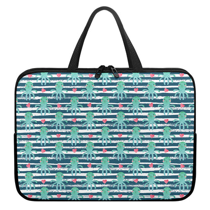 Cute Octopus Pattern Print Laptop Sleeve With Handle