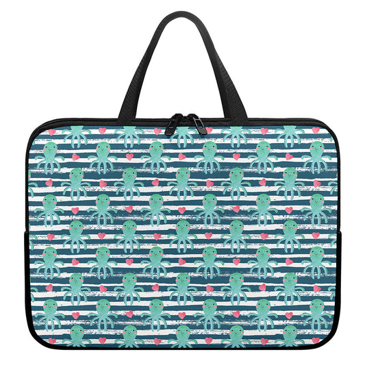 Cute Octopus Pattern Print Laptop Sleeve With Handle