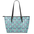 Cute Octopus Pattern Print Leather Tote Bag With Zipper
