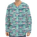 Cute Octopus Pattern Print Long Sleeve Baseball Jersey