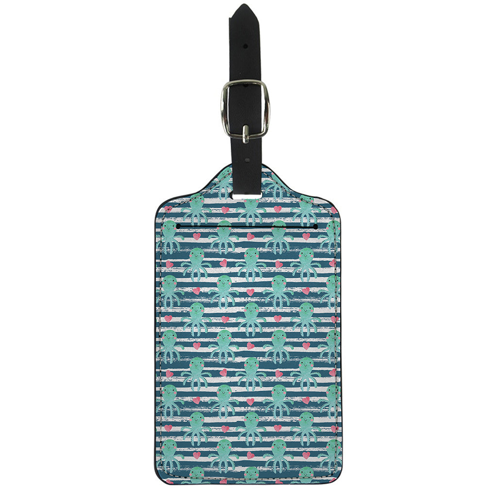 Cute Octopus Pattern Print Luggage Tag