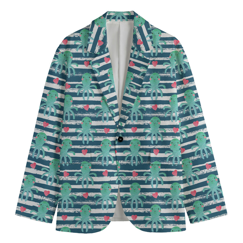 Cute Octopus Pattern Print Men's Blazer
