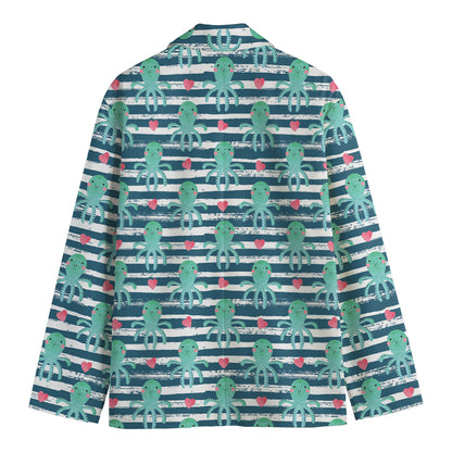 Cute Octopus Pattern Print Men's Blazer