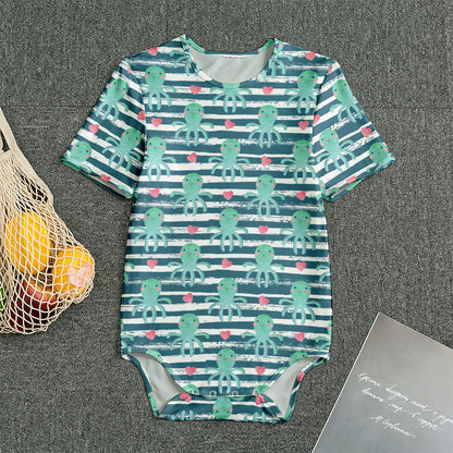 Cute Octopus Pattern Print Men's Bodysuit
