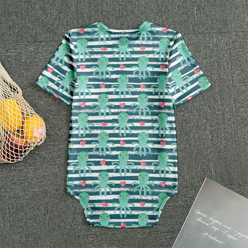 Cute Octopus Pattern Print Men's Bodysuit