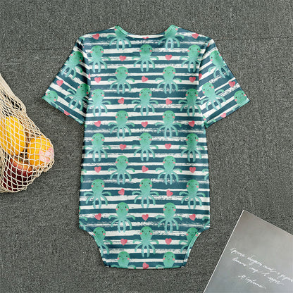 Cute Octopus Pattern Print Men's Bodysuit