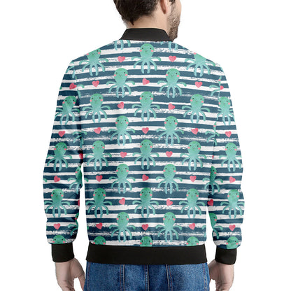 Cute Octopus Pattern Print Men's Bomber Jacket