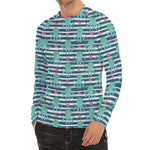Cute Octopus Pattern Print Men's Long Sleeve Rash Guard