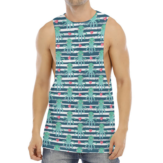 Cute Octopus Pattern Print Men's Muscle Tank Top