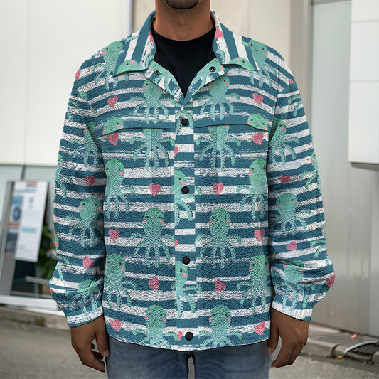 Cute Octopus Pattern Print Men's Shirt Jacket