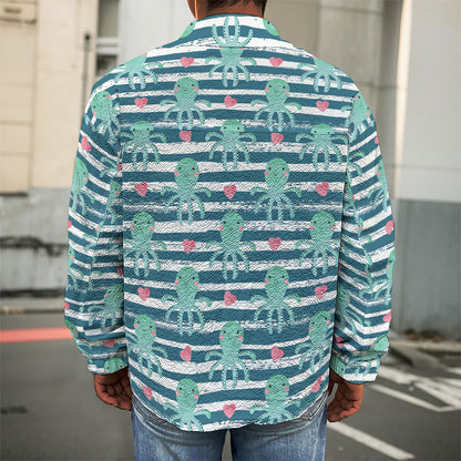 Cute Octopus Pattern Print Men's Shirt Jacket