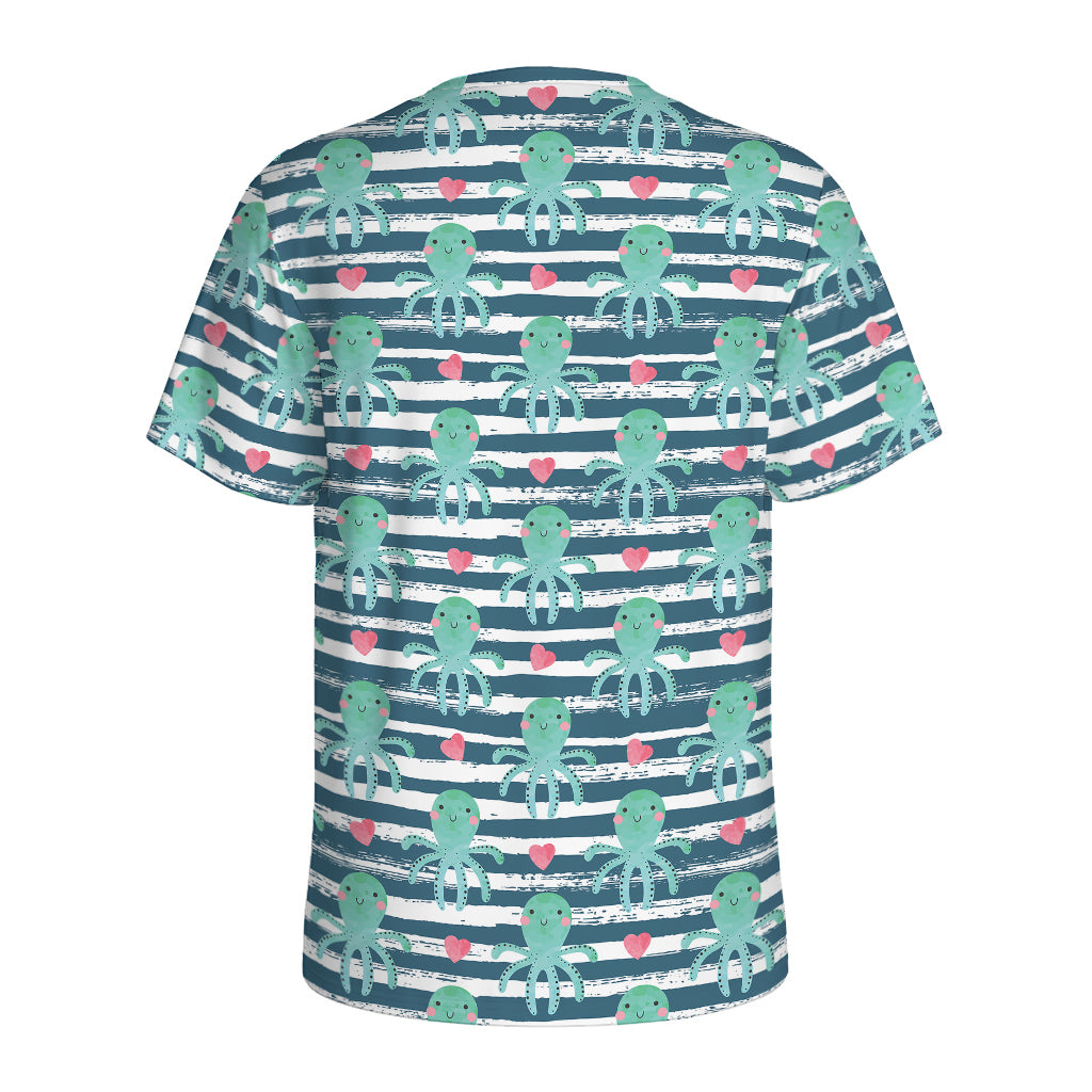 Cute Octopus Pattern Print Men's Sports T-Shirt