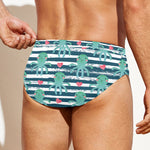 Cute Octopus Pattern Print Men's Swim Briefs