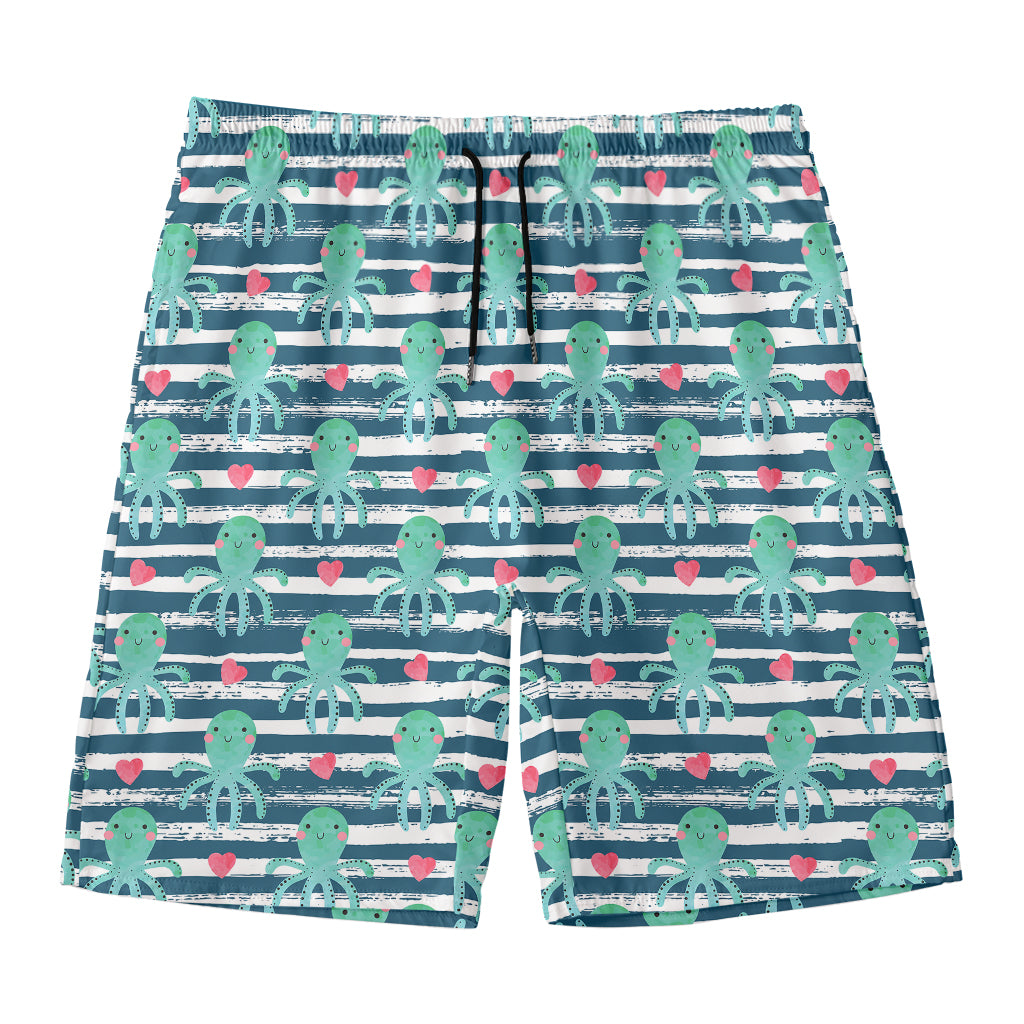 Cute Octopus Pattern Print Men's Swim Trunks