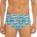 Cute Octopus Pattern Print Men's Triangle Swim Briefs