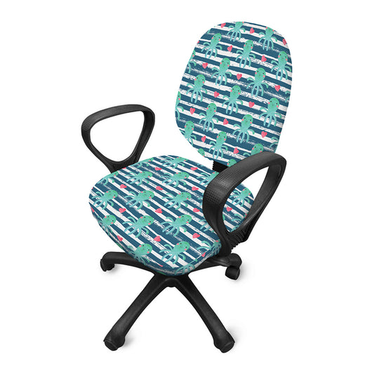 Cute Octopus Pattern Print Office Chair Cover