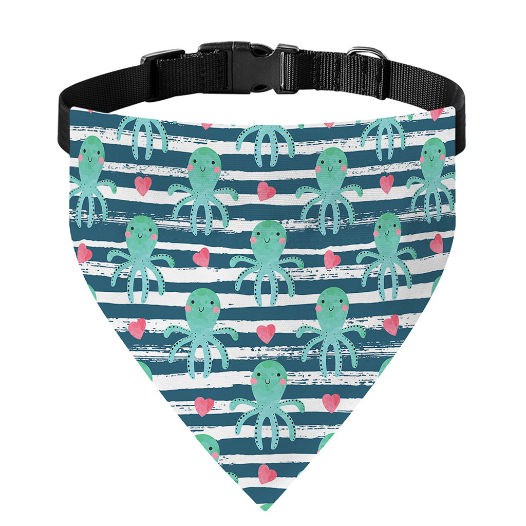 Cute Octopus Pattern Print Over The Collar Dog Bandana