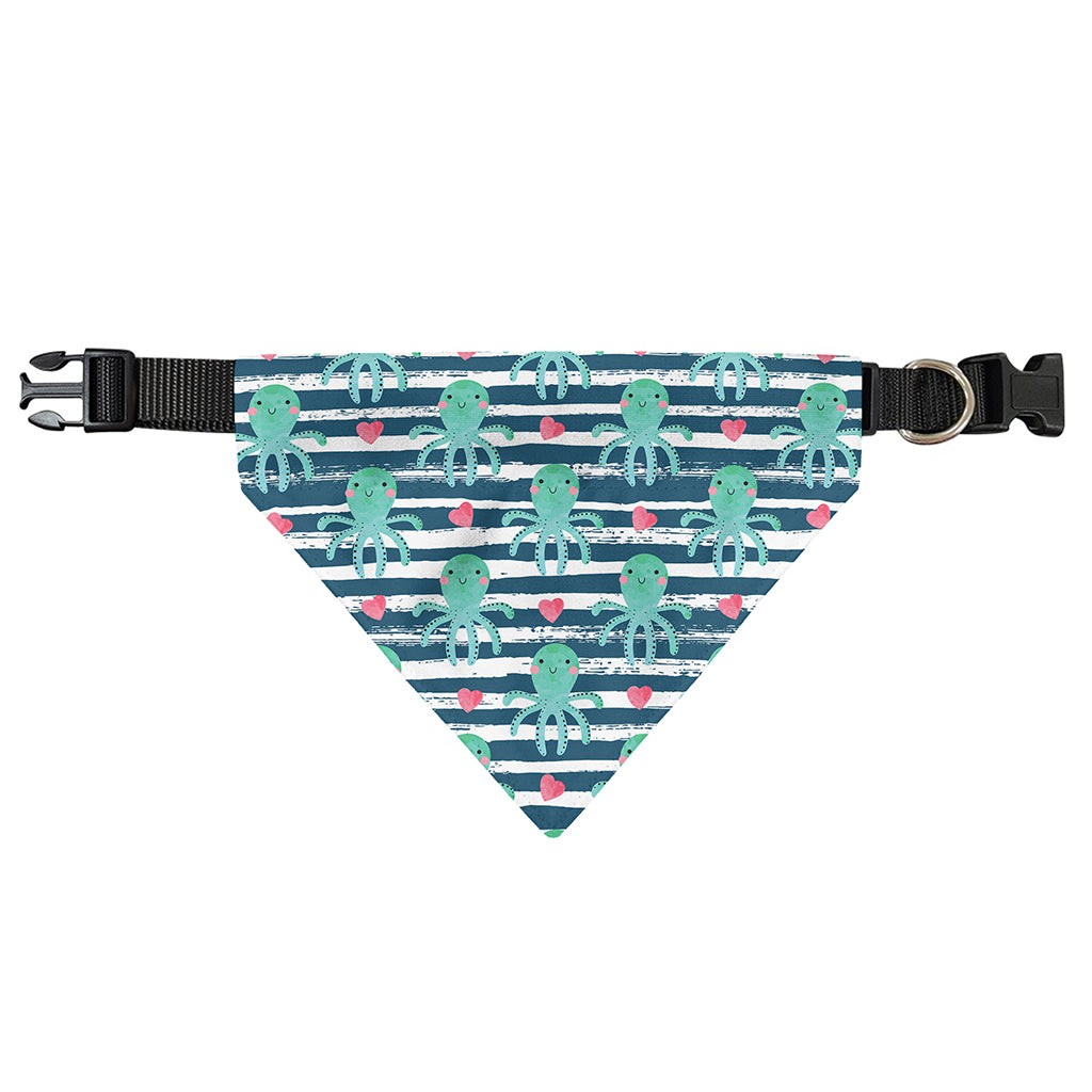 Cute Octopus Pattern Print Over The Collar Dog Bandana