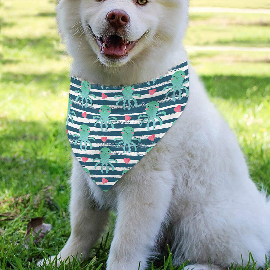 Cute Octopus Pattern Print Over The Collar Dog Bandana