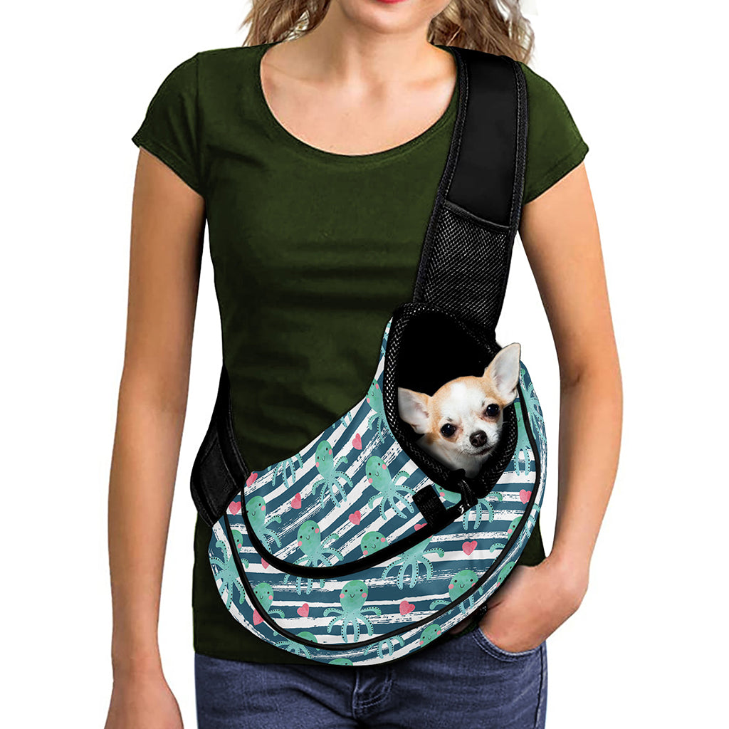 Cute Octopus Pattern Print Pet Sling Carrier
