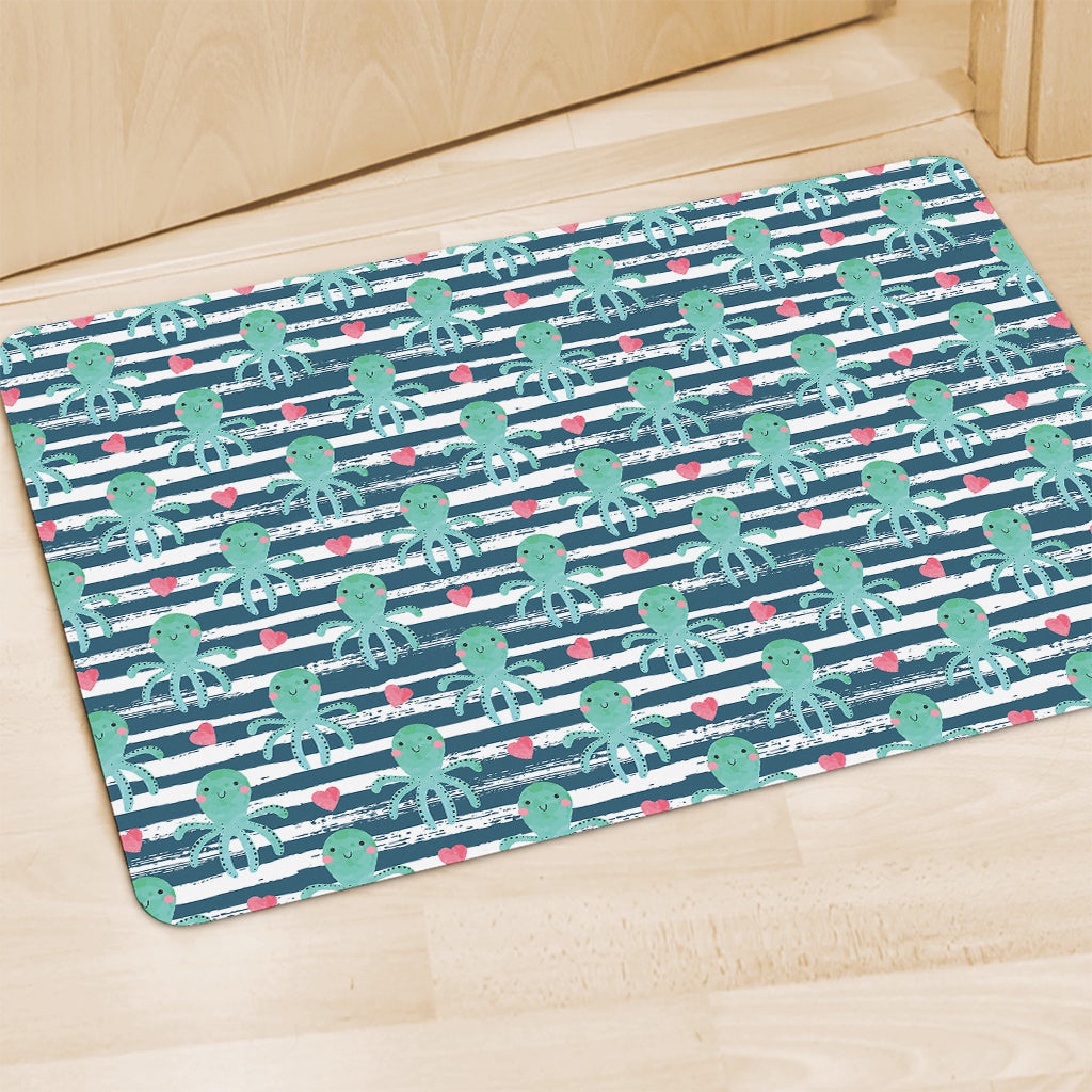 Cute Octopus Pattern Print Polyester Doormat