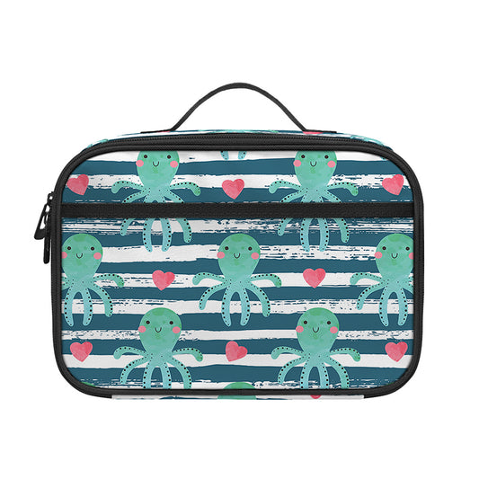 Cute Octopus Pattern Print Portable Lunch Bag