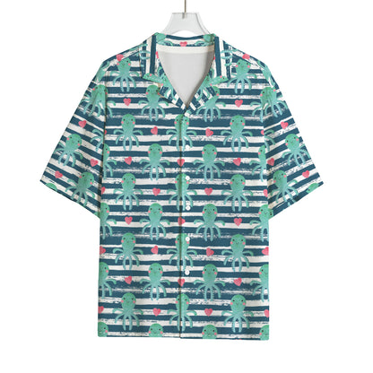 Cute Octopus Pattern Print Rayon Hawaiian Shirt