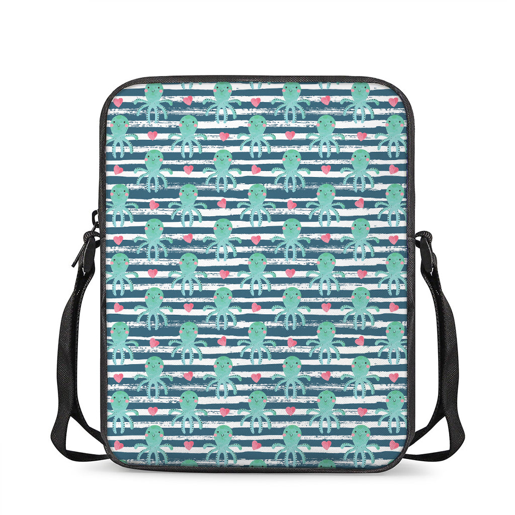 Cute Octopus Pattern Print Rectangular Crossbody Bag