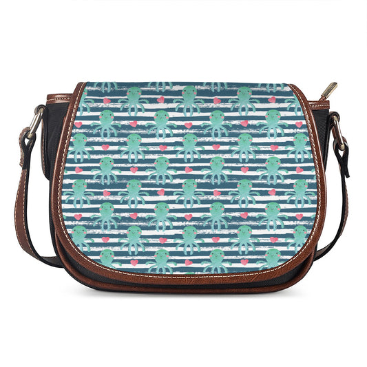 Cute Octopus Pattern Print Saddle Bag