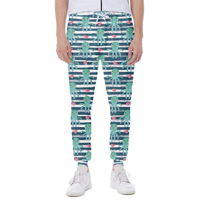 Cute Octopus Pattern Print Scuba Joggers