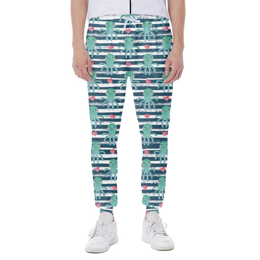Cute Octopus Pattern Print Scuba Joggers