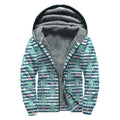 Cute Octopus Pattern Print Sherpa Lined Zip Up Hoodie
