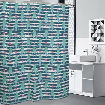 Cute Octopus Pattern Print Shower Curtain