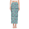 Cute Octopus Pattern Print Side Slit Maxi Skirt