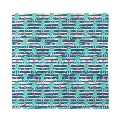 Cute Octopus Pattern Print Silk Bandana