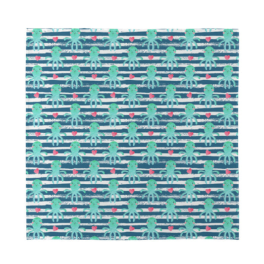 Cute Octopus Pattern Print Silk Bandana