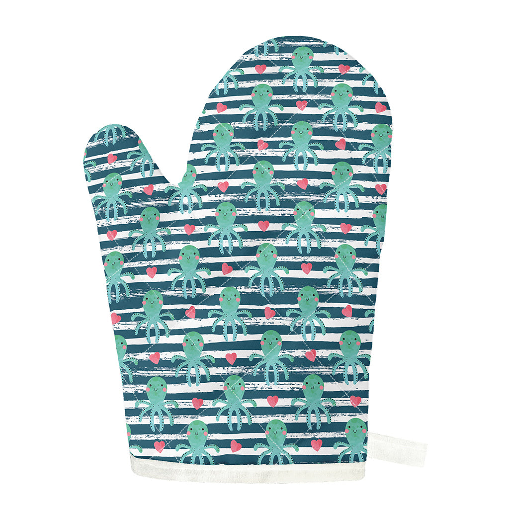 Cute Octopus Pattern Print Single Oven Mitt