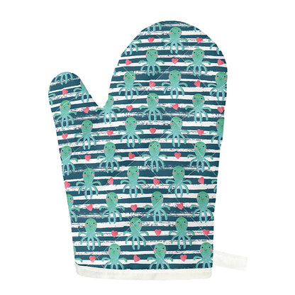 Cute Octopus Pattern Print Single Oven Mitt